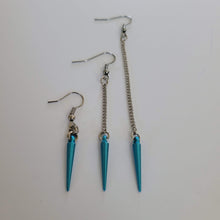 Load image into Gallery viewer, Colorful Spike Earrings - Spike Earrings / Silver Earrings / Dangle Earrings / Long Earrings / Chain Earrings / Bohemian Jewelry