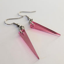 Load image into Gallery viewer, Mirrored Spike Earrings, Flat Acrylic Spike Earrings in Your Choice of Three Colors, Minimalist Jewelry