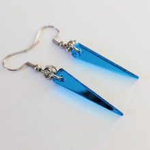 Load image into Gallery viewer, Mirrored Spike Earrings, Flat Acrylic Spike Earrings in Your Choice of Three Colors, Minimalist Jewelry