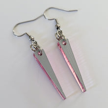Load image into Gallery viewer, Mirrored Spike Earrings, Flat Acrylic Spike Earrings in Your Choice of Three Colors, Minimalist Jewelry