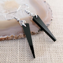 Load image into Gallery viewer, Black Spike Earrings,  Mirrored Flat Acrylic Spike Earrings