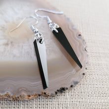 Load image into Gallery viewer, Black Spike Earrings,  Mirrored Flat Acrylic Spike Earrings