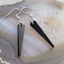 Load image into Gallery viewer, Black Spike Earrings,  Mirrored Flat Acrylic Spike Earrings