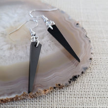 Load image into Gallery viewer, Black Spike Earrings,  Mirrored Flat Acrylic Spike Earrings