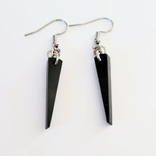 Load image into Gallery viewer, Black Spike Earrings,  Mirrored Flat Acrylic Spike Earrings