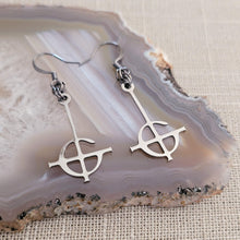 Load image into Gallery viewer, Grucifix Cross Earrings, Ghost Imperator Dangle Drop Earrings, Stainless Steel Charms
