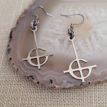 Load image into Gallery viewer, Grucifix Cross Earrings, Ghost Imperator Dangle Drop Earrings, Stainless Steel Charms