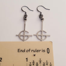 Load image into Gallery viewer, Grucifix Cross Earrings, Ghost Imperator Dangle Drop Earrings, Stainless Steel Charms
