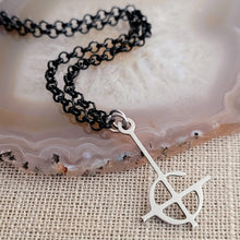 Load image into Gallery viewer, Grucifix Cross Necklace, Black Rolo Chain, Imperator Ghost BC Jewelry