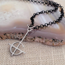 Load image into Gallery viewer, Grucifix Cross Necklace, Black Rolo Chain, Imperator Ghost BC Jewelry