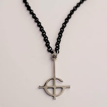 Load image into Gallery viewer, Grucifix Cross Necklace, Black Rolo Chain, Imperator Ghost BC Jewelry