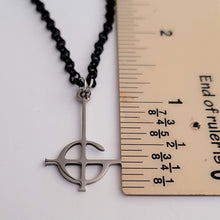 Load image into Gallery viewer, Grucifix Cross Necklace, Black Rolo Chain, Imperator Ghost BC Jewelry