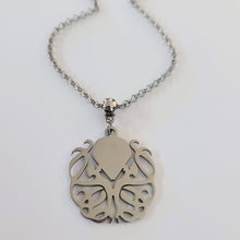 Load image into Gallery viewer, Cthulhu HP Lovecraft Necklace, Your Choice of Gunmetal or Silver Rolo Chain