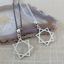 Load image into Gallery viewer, Heptagram Necklace, Your Choice of Gunmetal or Silver Rolo Chain