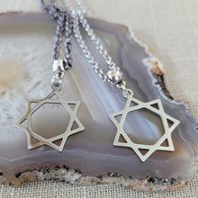 Load image into Gallery viewer, Heptagram Necklace, Your Choice of Gunmetal or Silver Rolo Chain