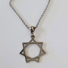 Load image into Gallery viewer, Heptagram Necklace, Your Choice of Gunmetal or Silver Rolo Chain