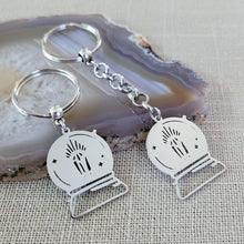 Load image into Gallery viewer, Crystal Ball Keychain, Backpack or Purse Charm, Zipper Pull, Stainless Steel Charm