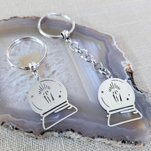 Load image into Gallery viewer, Crystal Ball Keychain, Backpack or Purse Charm, Zipper Pull, Stainless Steel Charm