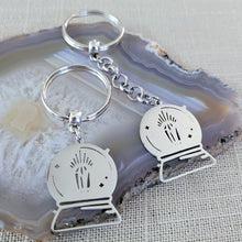 Load image into Gallery viewer, Crystal Ball Keychain, Backpack or Purse Charm, Zipper Pull, Stainless Steel Charm
