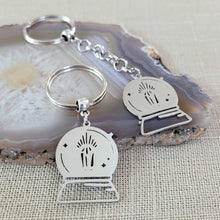 Load image into Gallery viewer, Crystal Ball Keychain, Backpack or Purse Charm, Zipper Pull, Stainless Steel Charm