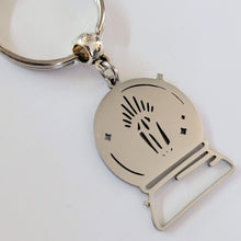 Load image into Gallery viewer, Crystal Ball Keychain, Backpack or Purse Charm, Zipper Pull, Stainless Steel Charm