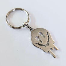 Load image into Gallery viewer, Drippy Smiley Face Keychain, Backpack or Purse Charm, Zipper Pull, Stainless Steel Charm