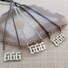 Load image into Gallery viewer, Olde English 666 Necklace - Your Choice of 3 Rolo Chains Finishes