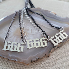 Load image into Gallery viewer, Olde English 666 Necklace - Your Choice of 3 Rolo Chains Finishes