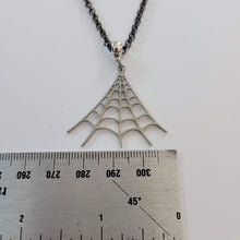 Load image into Gallery viewer, Spiderweb Necklace, Halloween Jewelry on Your Choice of Rolo Chain