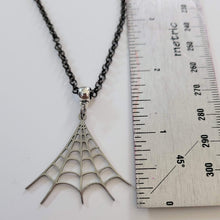 Load image into Gallery viewer, Spiderweb Necklace, Halloween Jewelry on Your Choice of Rolo Chain