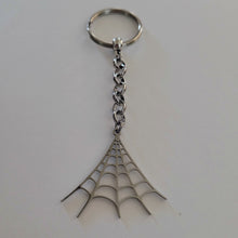 Load image into Gallery viewer, Spiderweb Keychain, Backpack or Purse Charm, Zipper Pull, Stainless Steel Charm