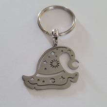 Load image into Gallery viewer, Witches Hat Keychain, Backpack or Purse Charm, Zipper Pull, Stainless Steel Charm