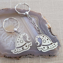 Load image into Gallery viewer, Witches Hat Keychain, Backpack or Purse Charm, Zipper Pull, Stainless Steel Charm