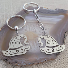 Load image into Gallery viewer, Witches Hat Keychain, Backpack or Purse Charm, Zipper Pull, Stainless Steel Charm