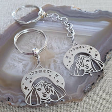 Load image into Gallery viewer, Witch Keychain, Backpack or Purse Charm, Zipper Pull, Stainless Steel Charm