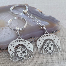 Load image into Gallery viewer, Witch Keychain, Backpack or Purse Charm, Zipper Pull, Stainless Steel Charm