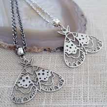 Load image into Gallery viewer, Butterfly Necklace, Your Choice of Gunmetal or Silver Rolo Chain