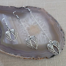 Load image into Gallery viewer, Angel Wings Earrings, Your Choice of Three Lengths, Memorial Jewelry