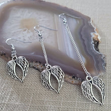 Load image into Gallery viewer, Angel Wings Earrings, Your Choice of Three Lengths, Memorial Jewelry