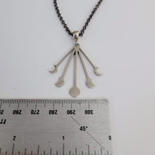 Load image into Gallery viewer, Moon Phase Necklace, Your Choice of Rolo Chain, Wicca Wiccan Jewelry
