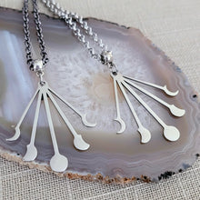 Load image into Gallery viewer, Moon Phase Necklace, Your Choice of Rolo Chain, Wicca Wiccan Jewelry
