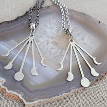 Load image into Gallery viewer, Moon Phase Necklace, Your Choice of Rolo Chain, Wicca Wiccan Jewelry