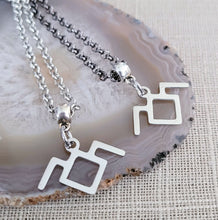 Load image into Gallery viewer, Twin Peaks Necklace, Your Choice of Gunmetal or Silver Rolo Chain, Laura Palmer Frandom Jewelry