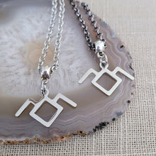 Load image into Gallery viewer, Twin Peaks Necklace, Your Choice of Gunmetal or Silver Rolo Chain, Laura Palmer Frandom Jewelry