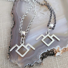 Load image into Gallery viewer, Twin Peaks Necklace, Your Choice of Gunmetal or Silver Rolo Chain, Laura Palmer Frandom Jewelry
