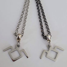 Load image into Gallery viewer, Twin Peaks Necklace, Your Choice of Gunmetal or Silver Rolo Chain, Laura Palmer Frandom Jewelry