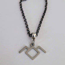 Load image into Gallery viewer, Twin Peaks Necklace, Your Choice of Gunmetal or Silver Rolo Chain, Laura Palmer Frandom Jewelry