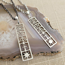 Load image into Gallery viewer, Egyptian Necklace, Your Choice of Gunmetal or Silver Rolo Chain