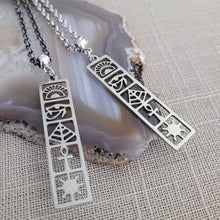 Load image into Gallery viewer, Egyptian Necklace, Your Choice of Gunmetal or Silver Rolo Chain