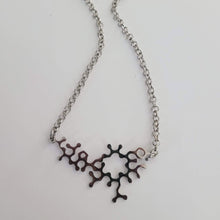 Load image into Gallery viewer, Oxytocin Molecule Necklace, Your Choice of Gunmetal or Silver Rolo Chain